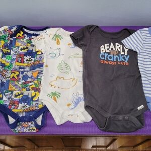 *Bundle* Colorful Cartoon and Animal Print Kids Bodysuit Set